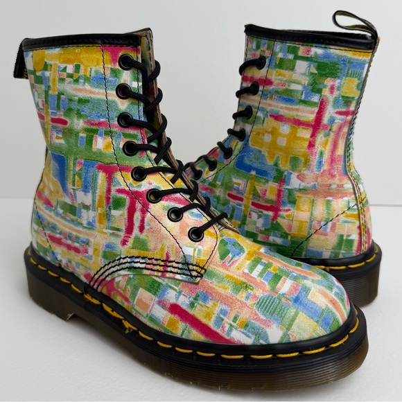Dr. Martens Shoes - Vintage Dr. Martens England Rainbow Quaser 1460 White Leather MIE Boots UK 3